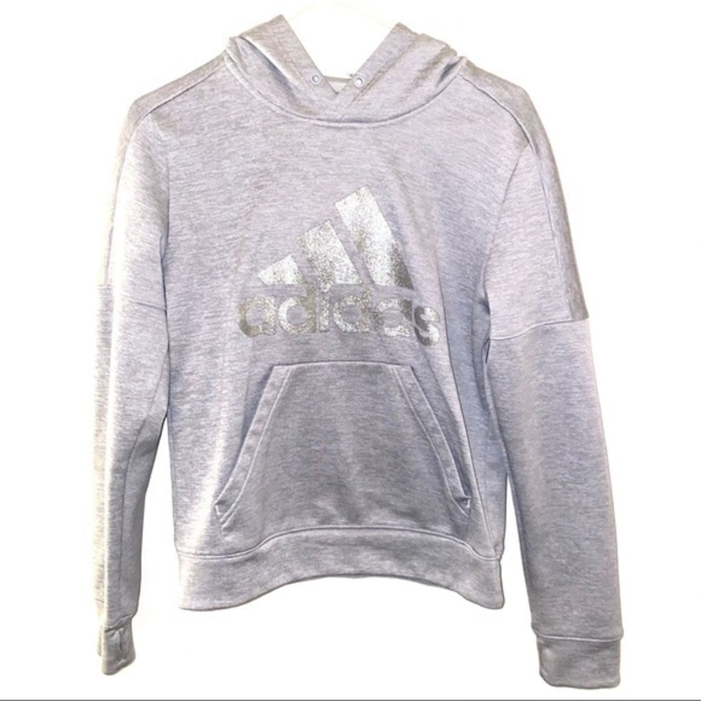 Adidas women’s hoodie gray silver S climawarm